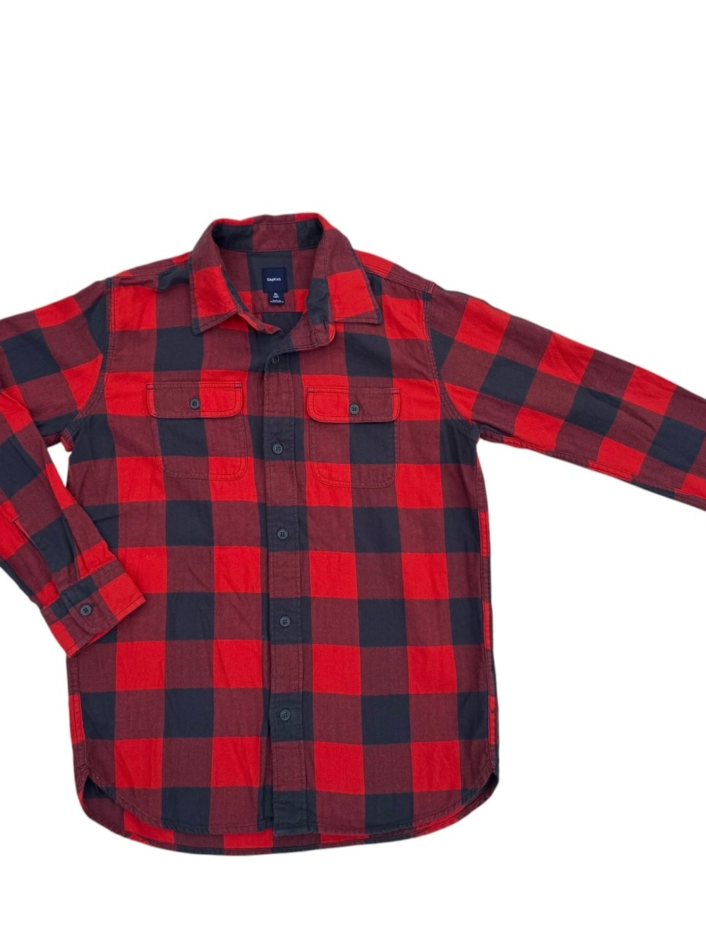GAP Red and Black Buffalo Plaid Button-Down Shirt